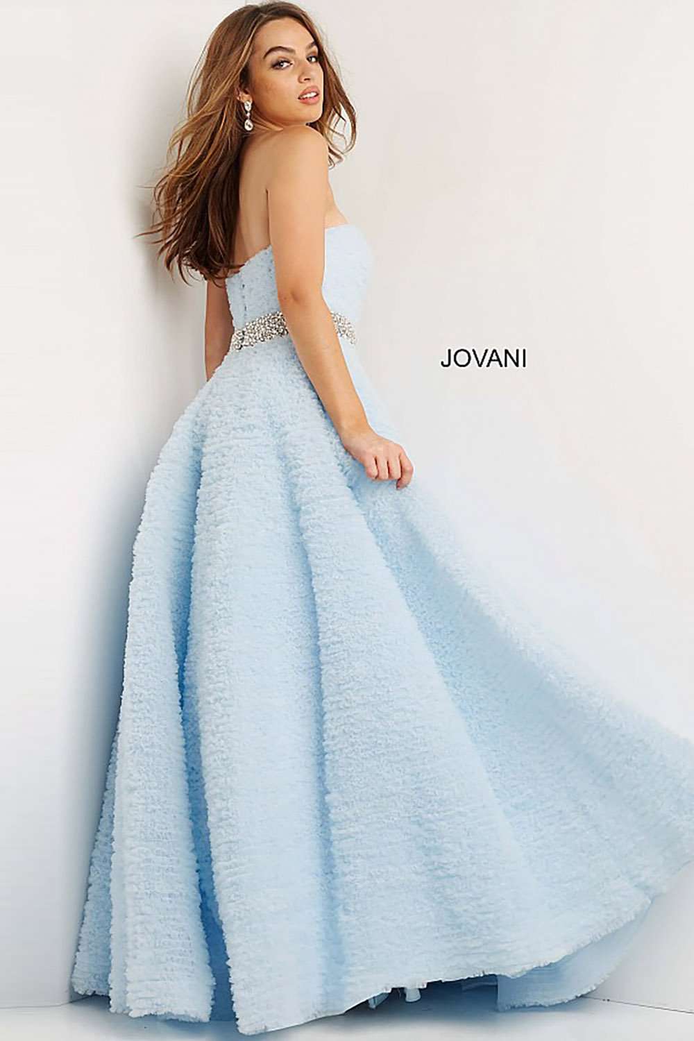 Embellished Belt A Line Prom Dress Jovani 07145 - Morvarieds Fashion