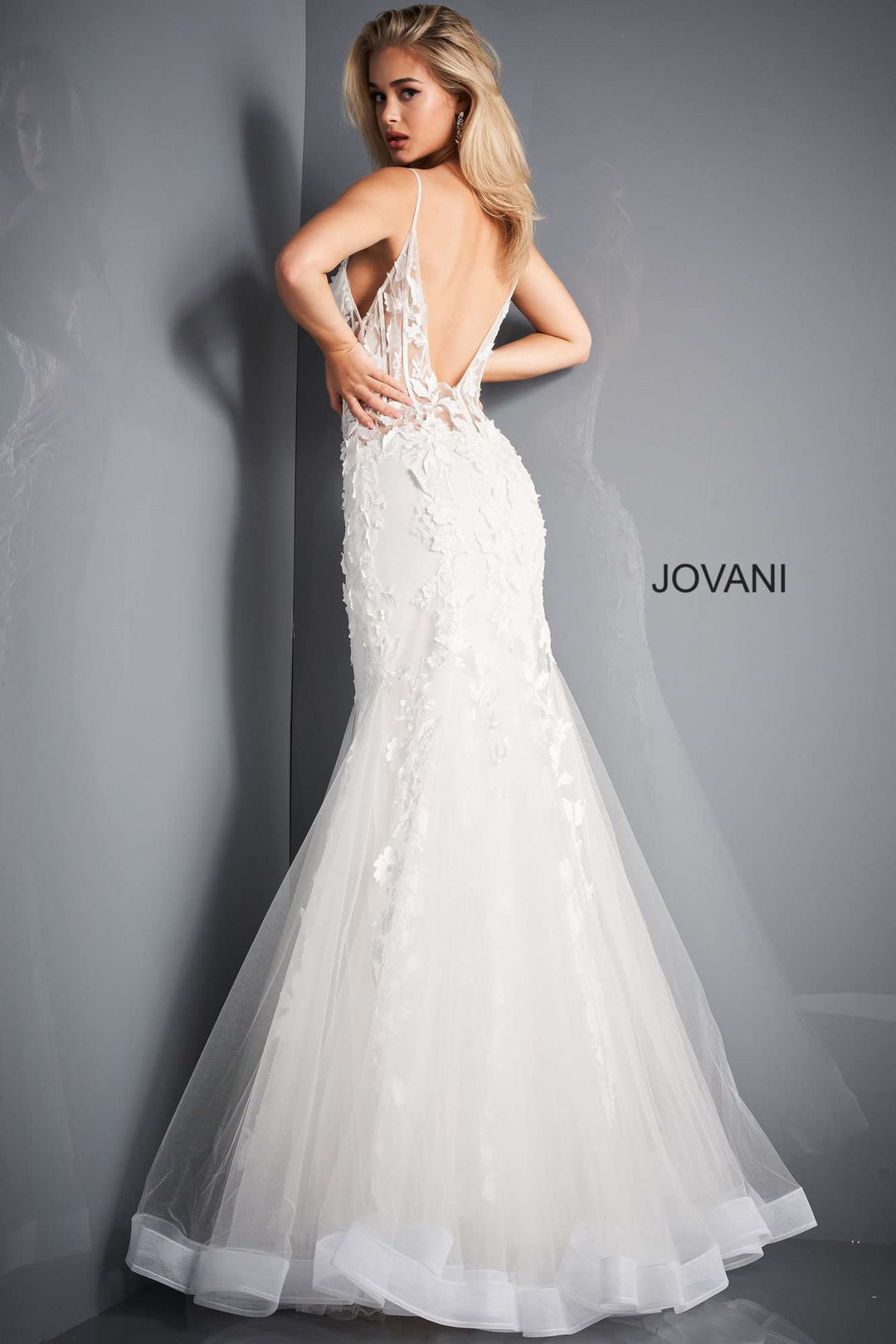 Floral Sheer Bodice Prom Dress Jovani 02841 - Morvarieds Fashion