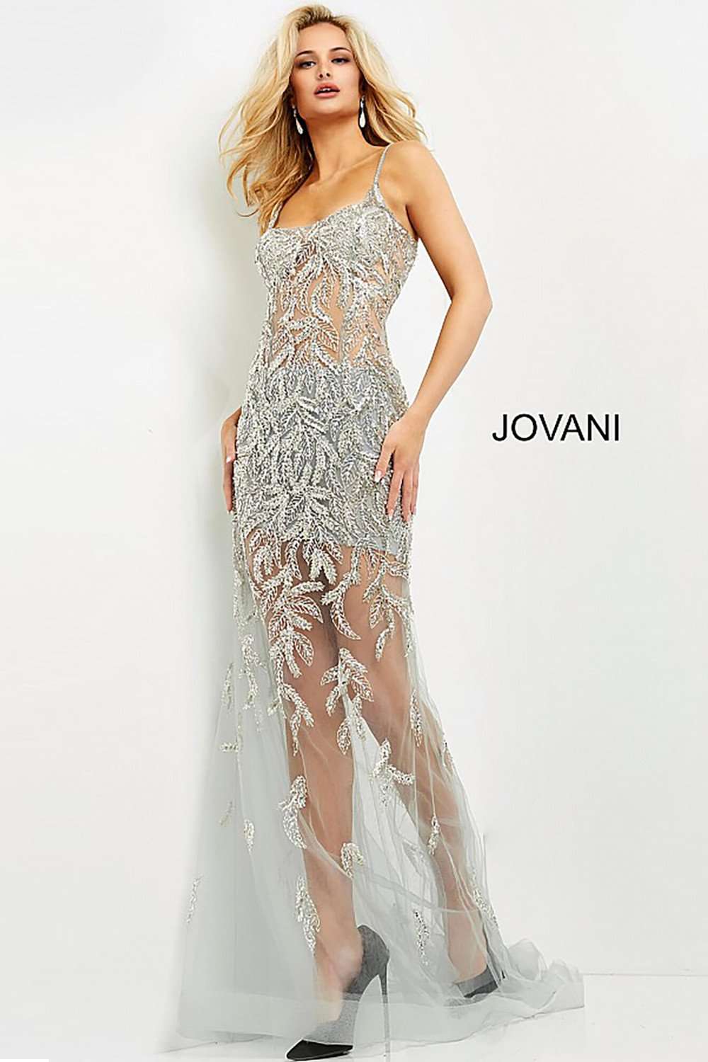 Beaded Square Neck Prom Dress Jovani 06665 - Morvarieds Fashion