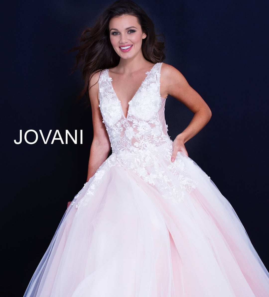 Floral Appliques Prom Dress Jovani 55634 - Morvarieds Fashion