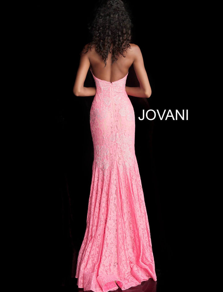 Fitted Strapless Lace Formal Dress Jovani 37334 - Morvarieds Fashion