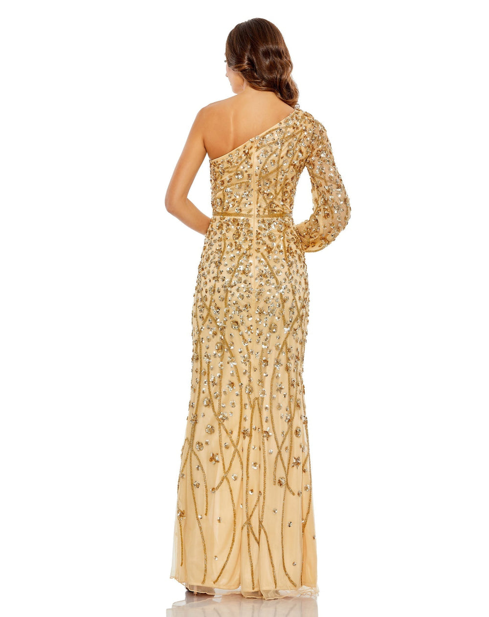 Embellished One Sleeve Faux Wrap Gown | Mac Duggal 5659 - Morvarieds Fashion