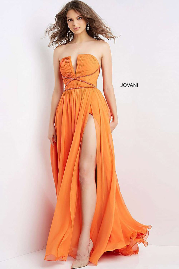 Gorgeous Chiffon Strapless Prom Dress Jovani 05971 - Morvarieds Fashion