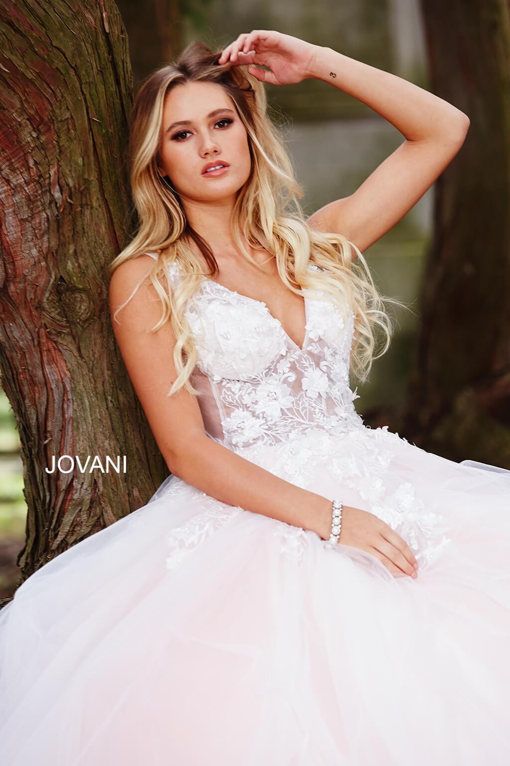Floral Appliques Prom Dress Jovani 55634 - Morvarieds Fashion