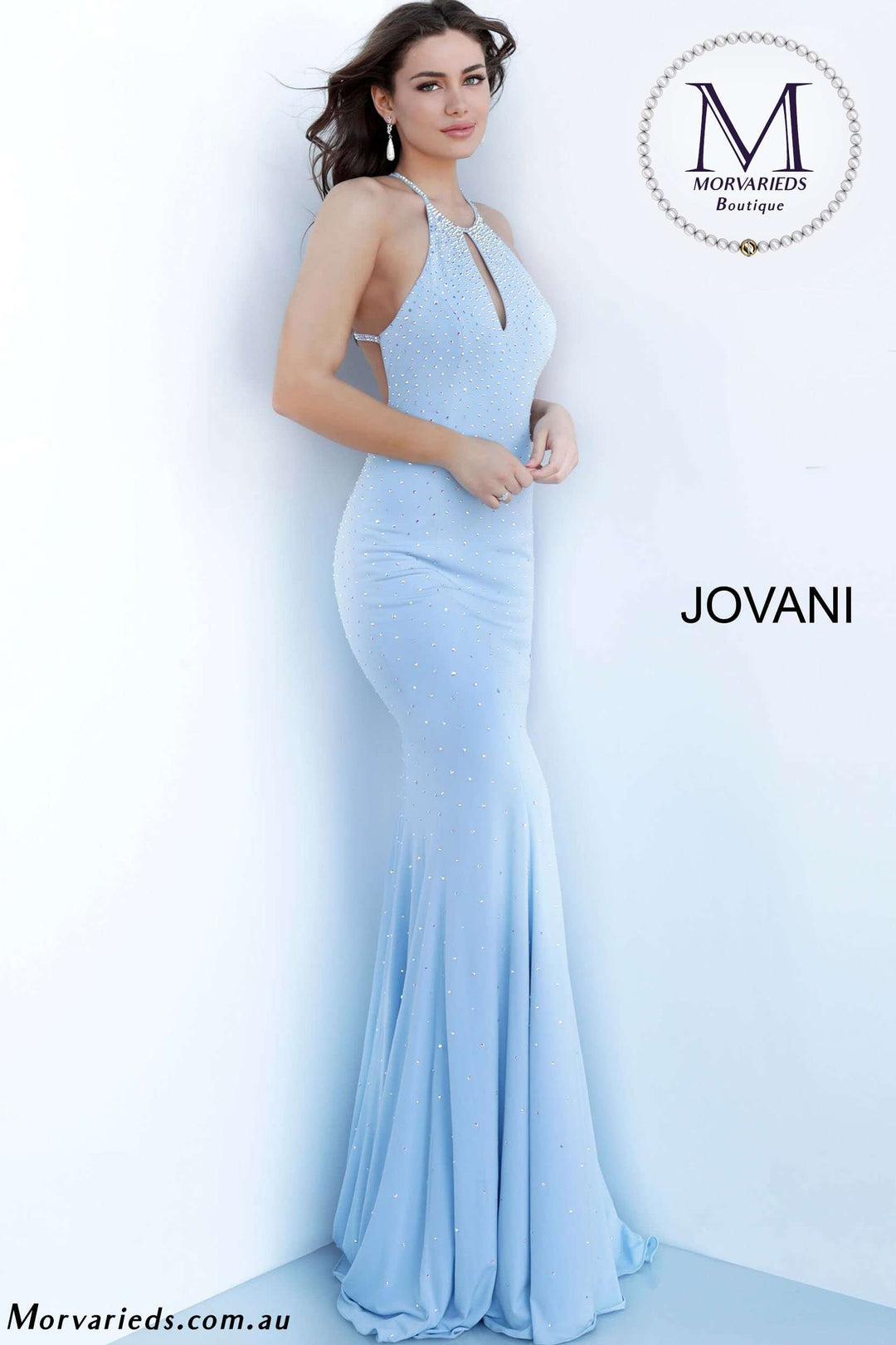 Jersey Beaded Fitted Prom Dress Jovani 67101 - Morvarieds Fashion