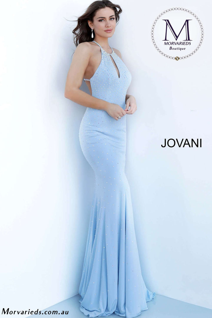 Jersey Beaded Fitted Prom Dress Jovani 67101 - Morvarieds Fashion
