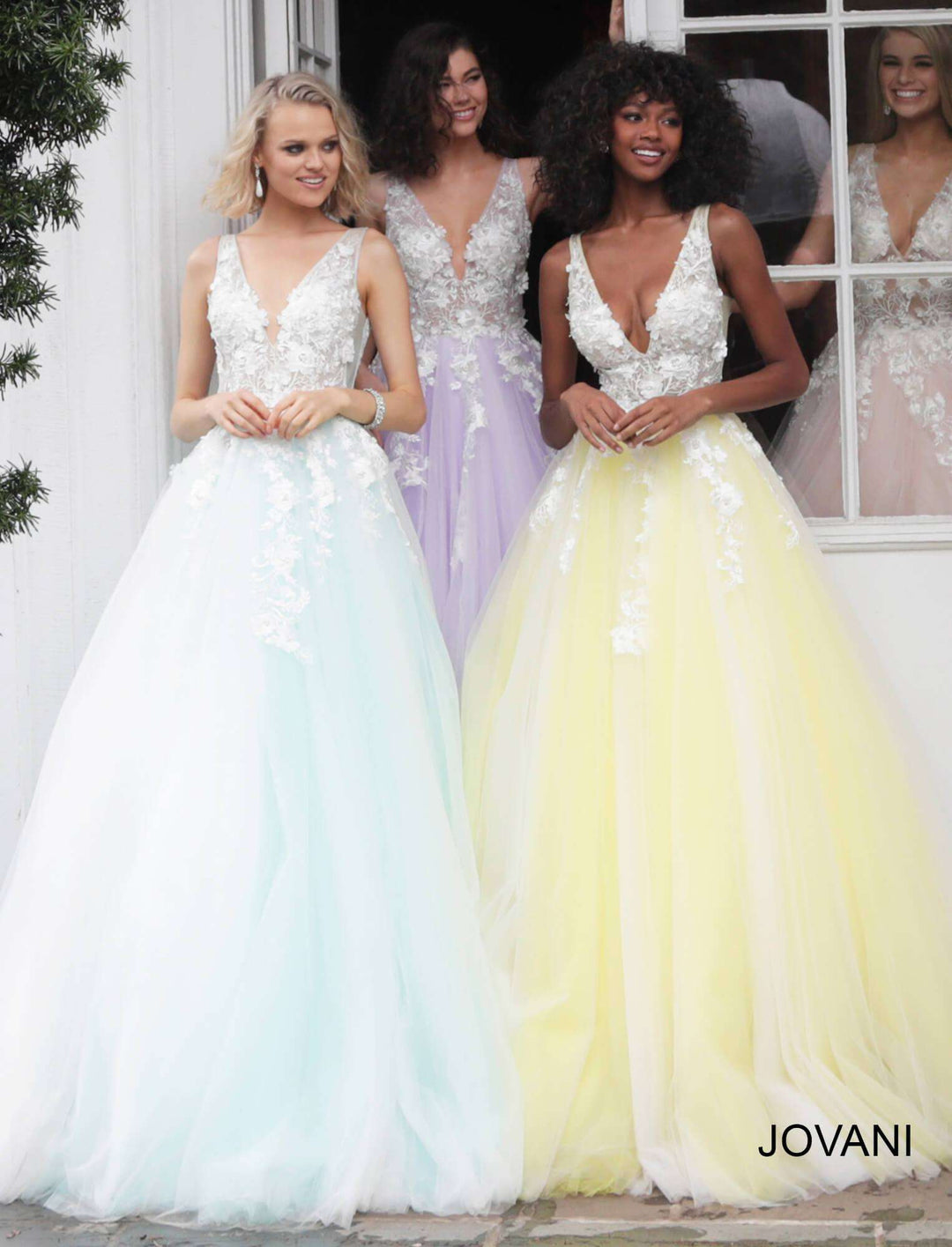 Floral Appliques Prom Dress Jovani 55634 - Morvarieds Fashion