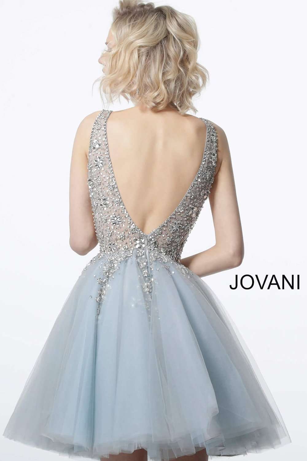 Plunging Neckline Embellished Cocktail Dress Jovani 1774 - Morvarieds Fashion