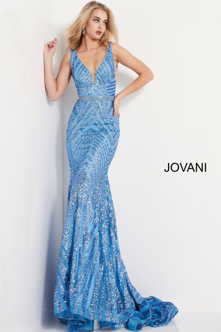 Plunging Neck Sleeveless Prom Dress Jovani 03570 - Morvarieds Fashion