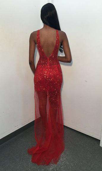 Sheer Embellished V Neck Prom Dress Jovani 1863 - Morvarieds Fashion