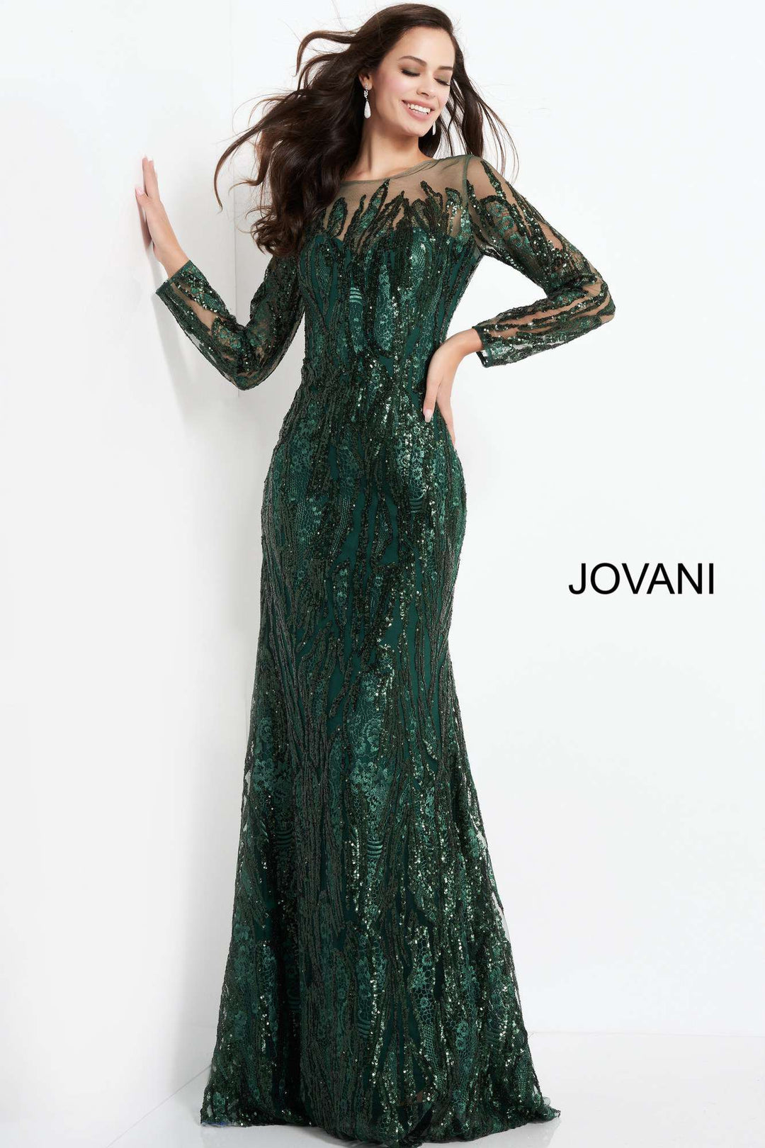 Sheer Neck Embellished Evening Dress Jovani 03936 - Morvarieds Fashion