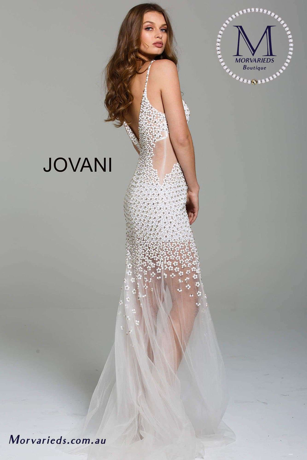 One Shoulder Beaded Prom Dress Jovani 60695 - Morvarieds Fashion