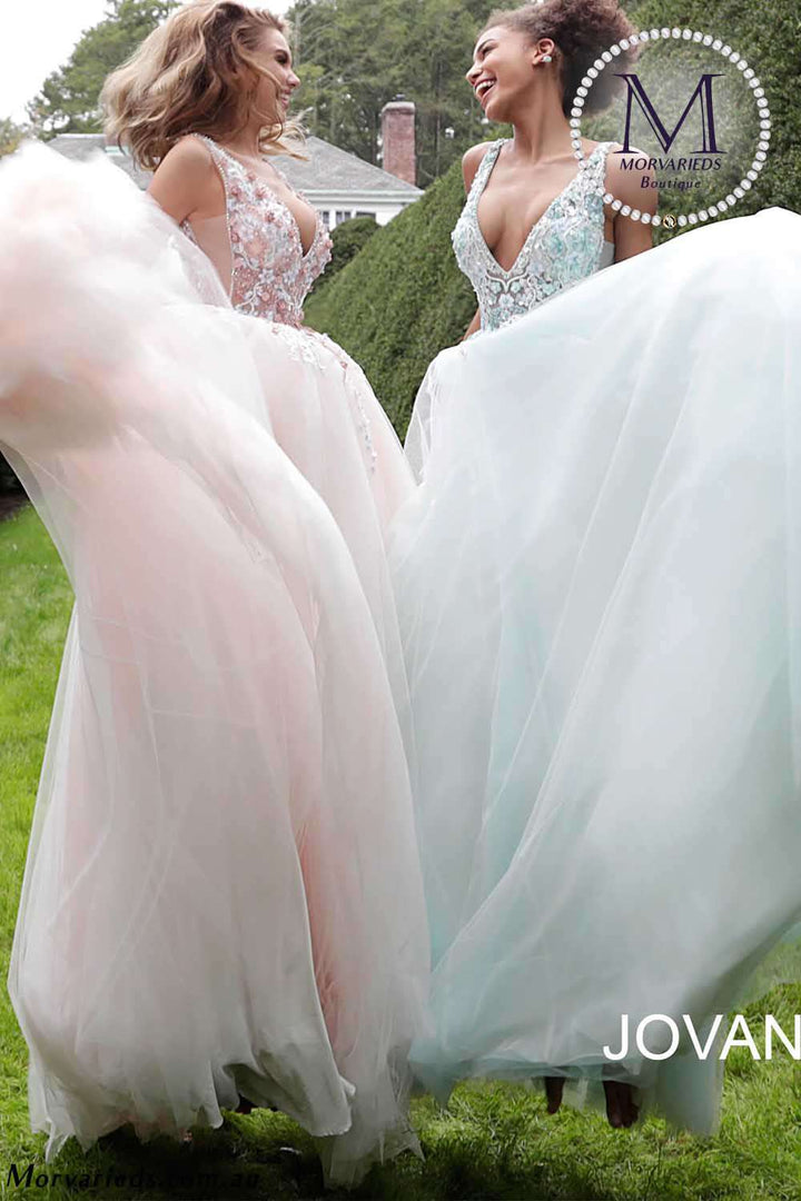 Sleeveless V Neck Prom Ballgown Jovani 61109 - Morvarieds Fashion