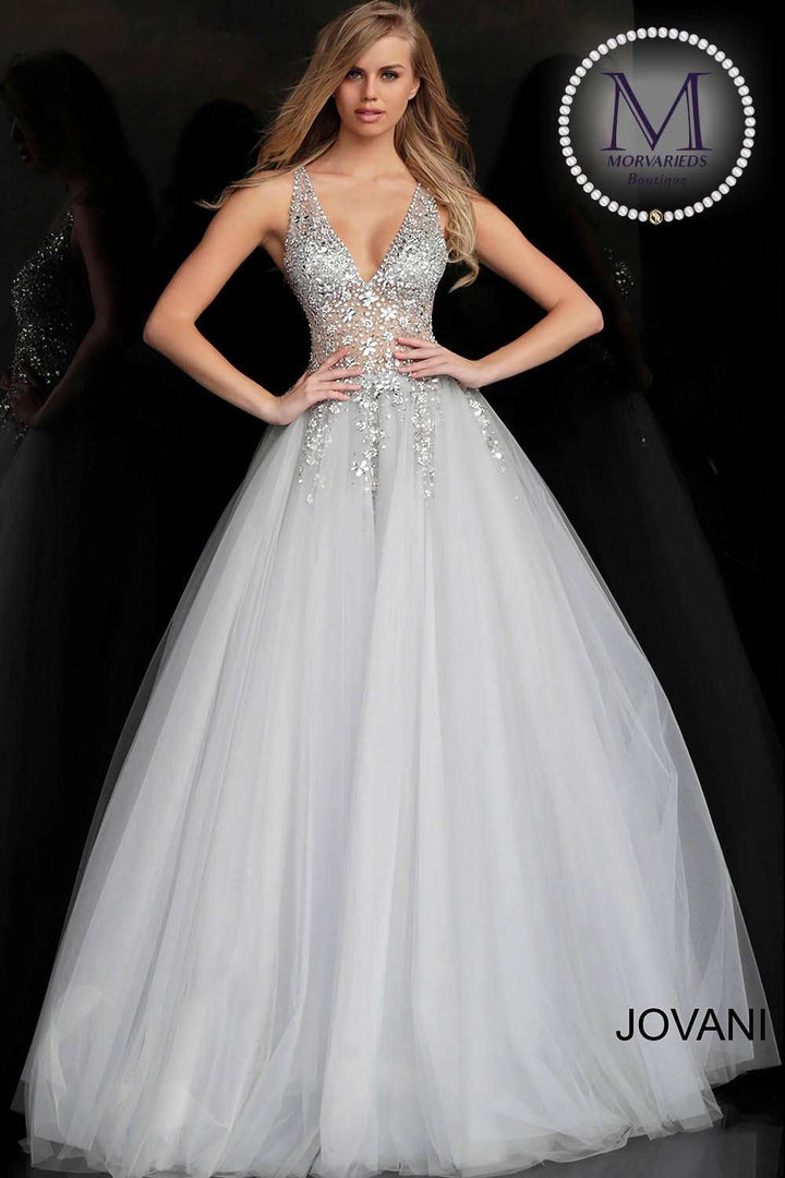 Crystal Embellished Bodice Prom Ballgown Jovani 65379 - Morvarieds Fashion