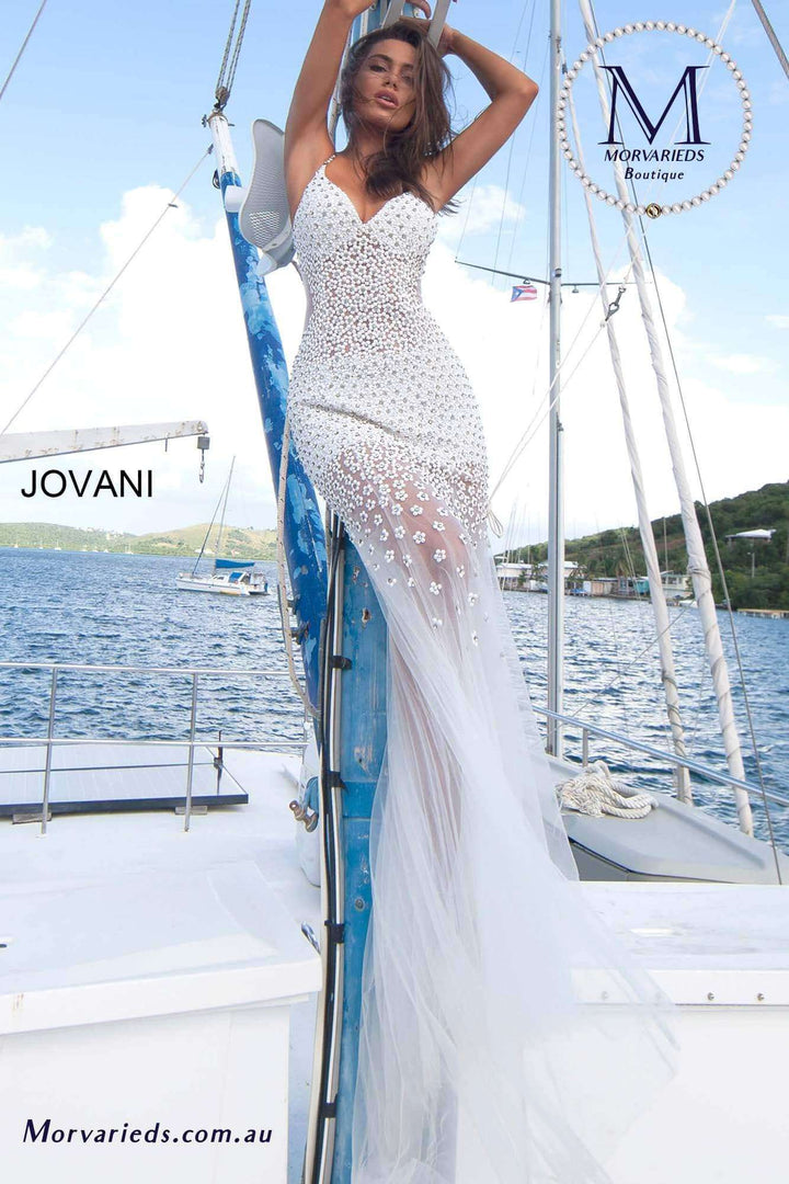 One Shoulder Beaded Prom Dress Jovani 60695 - Morvarieds Fashion