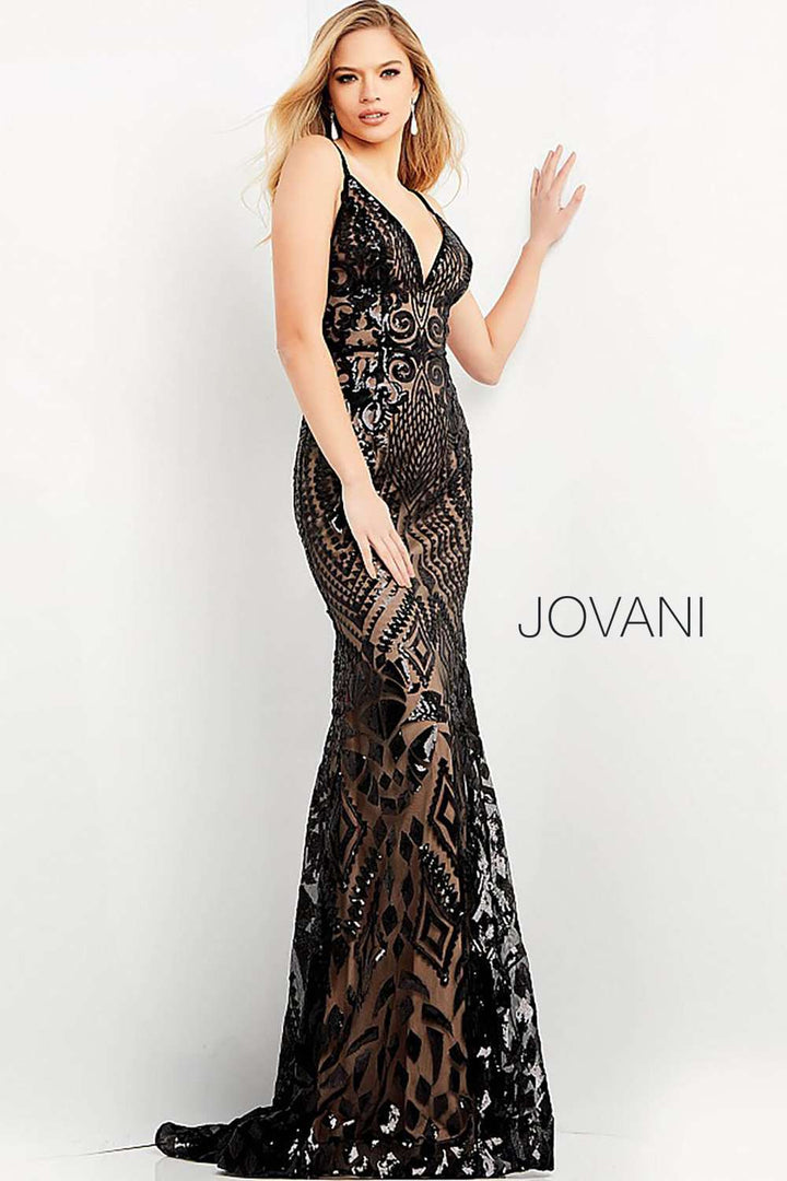 Sequin Sheath Evening Dress Jovani 06204 - Morvarieds Fashion