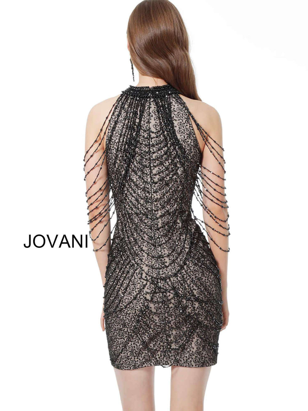 High Neck Embellished Cocktail Dress Jovani 1677 - Morvarieds Fashion