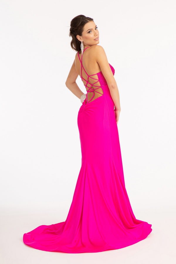 Beads Embellished Jersey Mermaid Elizabeth K Dress GL3035 - Morvarieds Fashion
