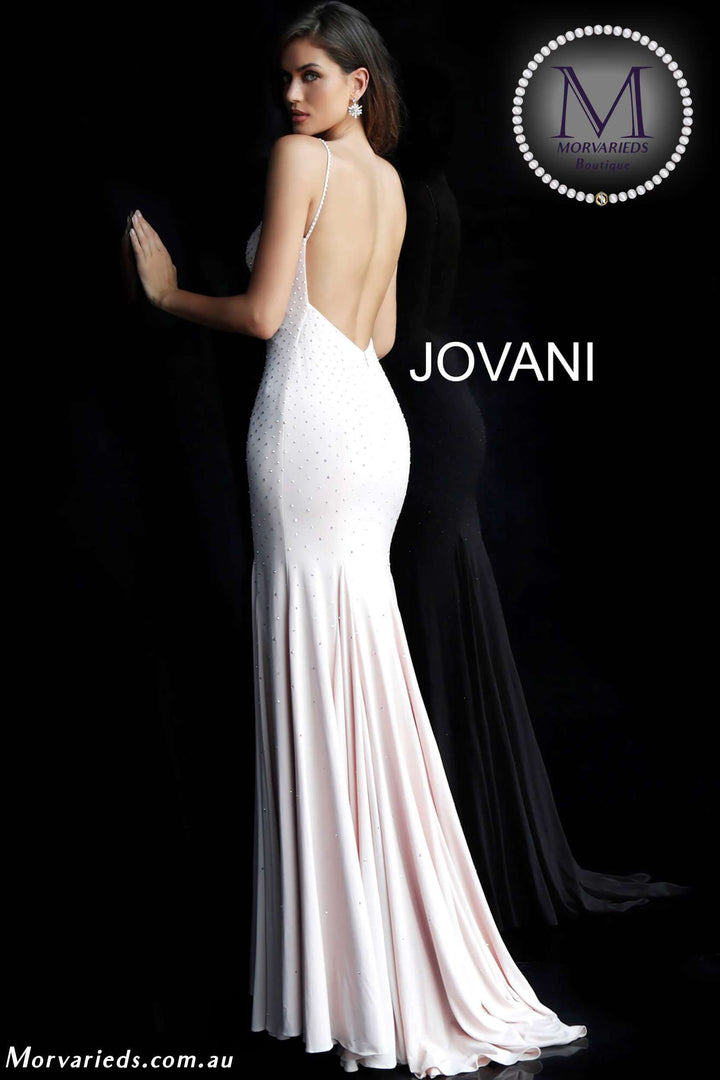 Jersey Beaded Fitted Prom Dress Jovani 63563 - Morvarieds Fashion