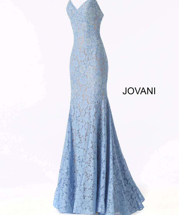 Fitted Strapless Lace Prom Dress Jovani 37334 - Morvarieds Fashion