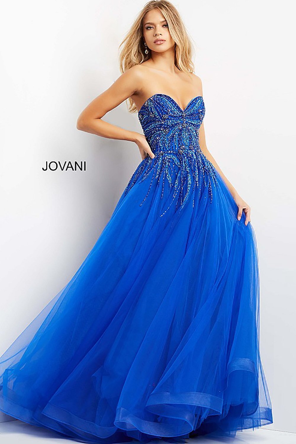 Beaded Bodice Strapless Prom Ballgown Jovani 07946 - Morvarieds Fashion