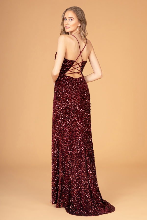 Ruched Bodice Velvet Bodycon Long Elizabeth K Dress GL3081 - Morvarieds Fashion