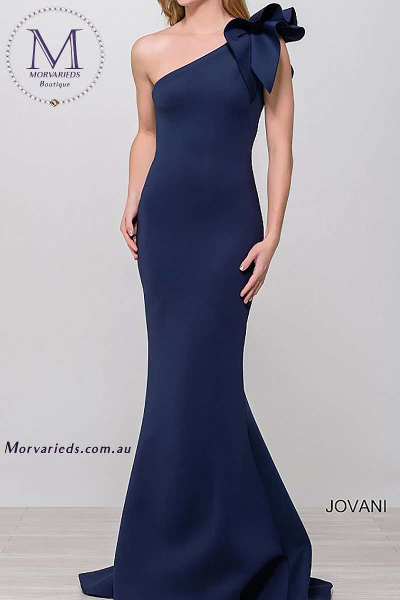 Scuba One shoulder Mermaid Bridesmaid Gown Jovani 32602 - Morvarieds Scuba One shoulder Mermaid Bridesmaid Gown Jovani 32602 - Morvarieds