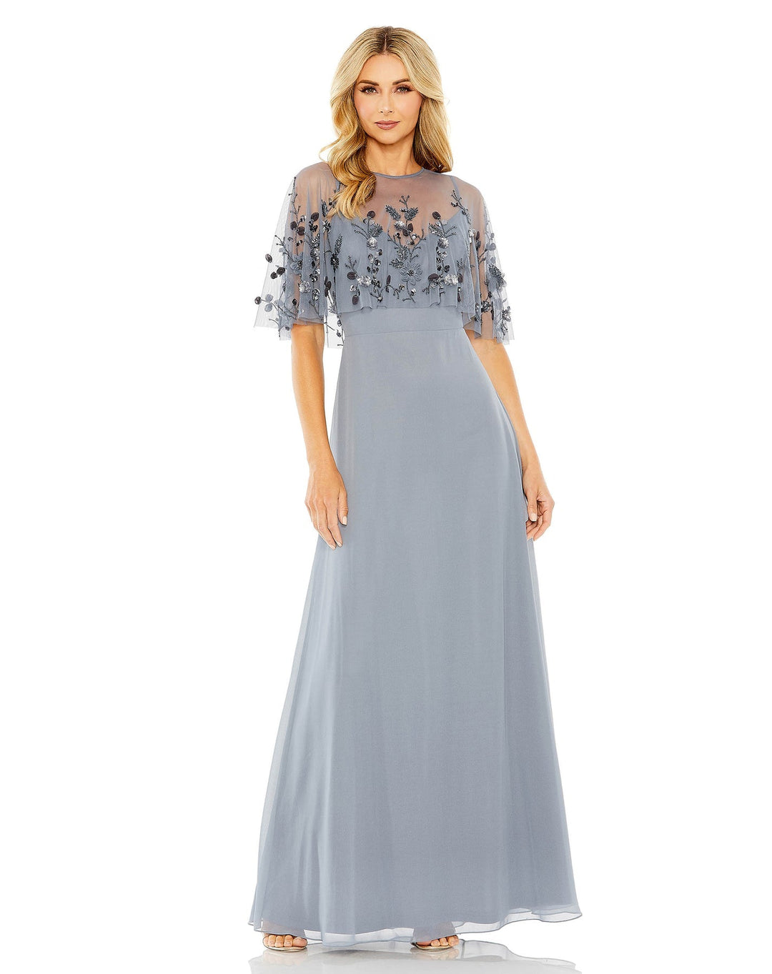 Sleeveless Gown With Embellished Cape | Mac Duggal 9229 - Morvarieds Fashion