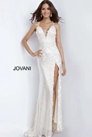 Backless Floral Appliques Prom Dress Jovani 1012 - Morvarieds Fashion