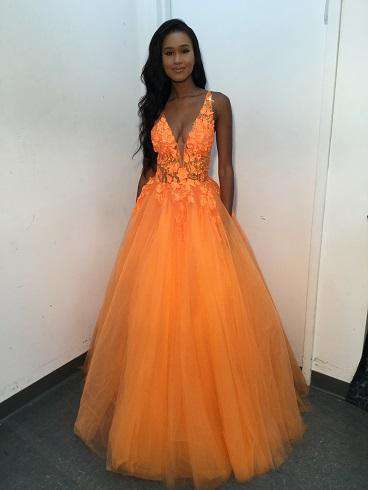Floral Appliques Prom Ballgown Jovani 02840 - Morvarieds Fashion