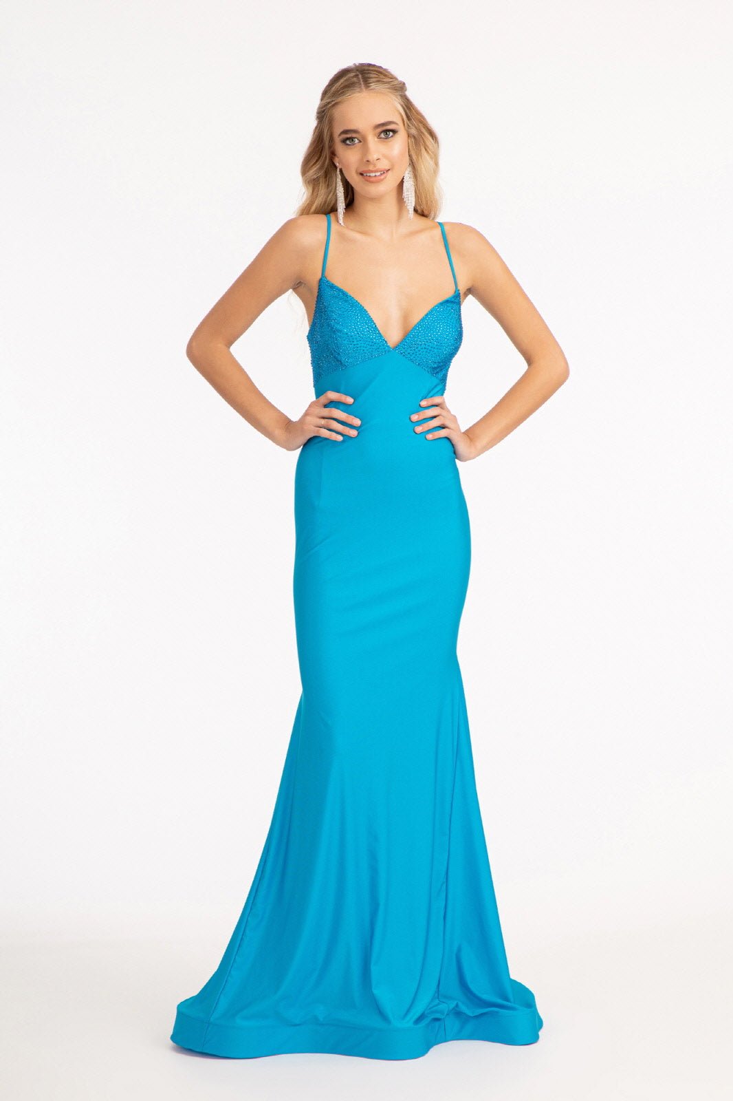Beads Embellished Jersey Mermaid Elizabeth K Dress GL3035 - Morvarieds Fashion