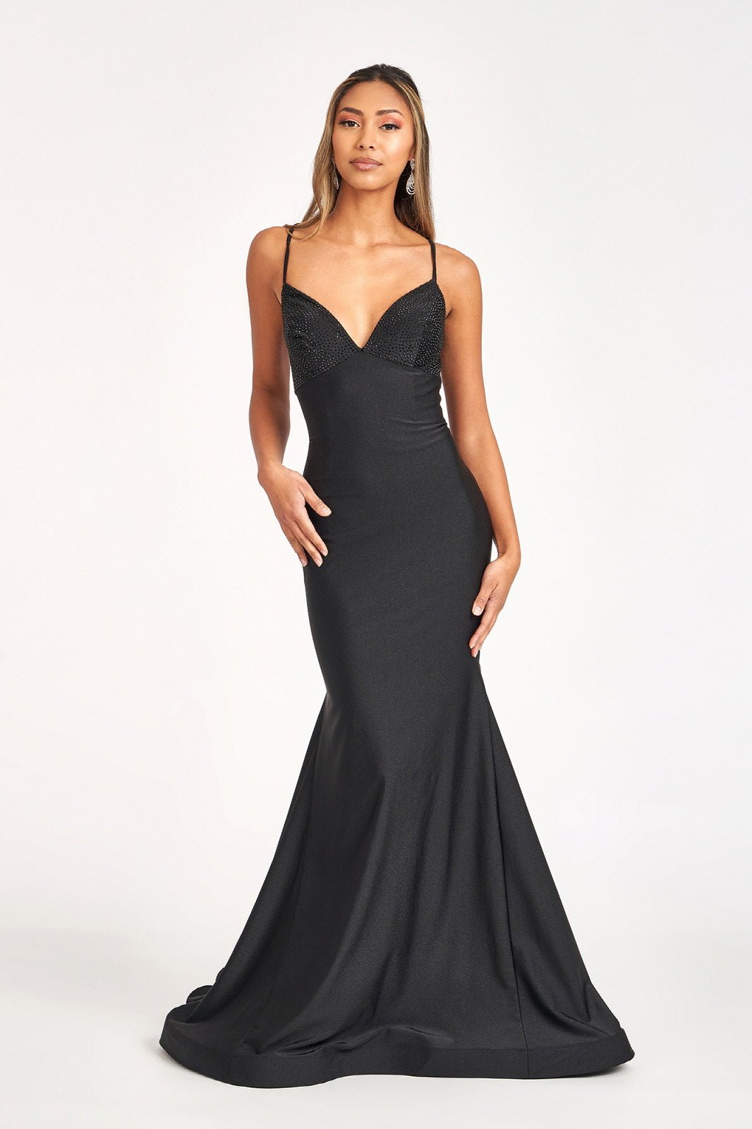 Beads Embellished Jersey Mermaid Elizabeth K Dress GL3035 - Morvarieds Fashion