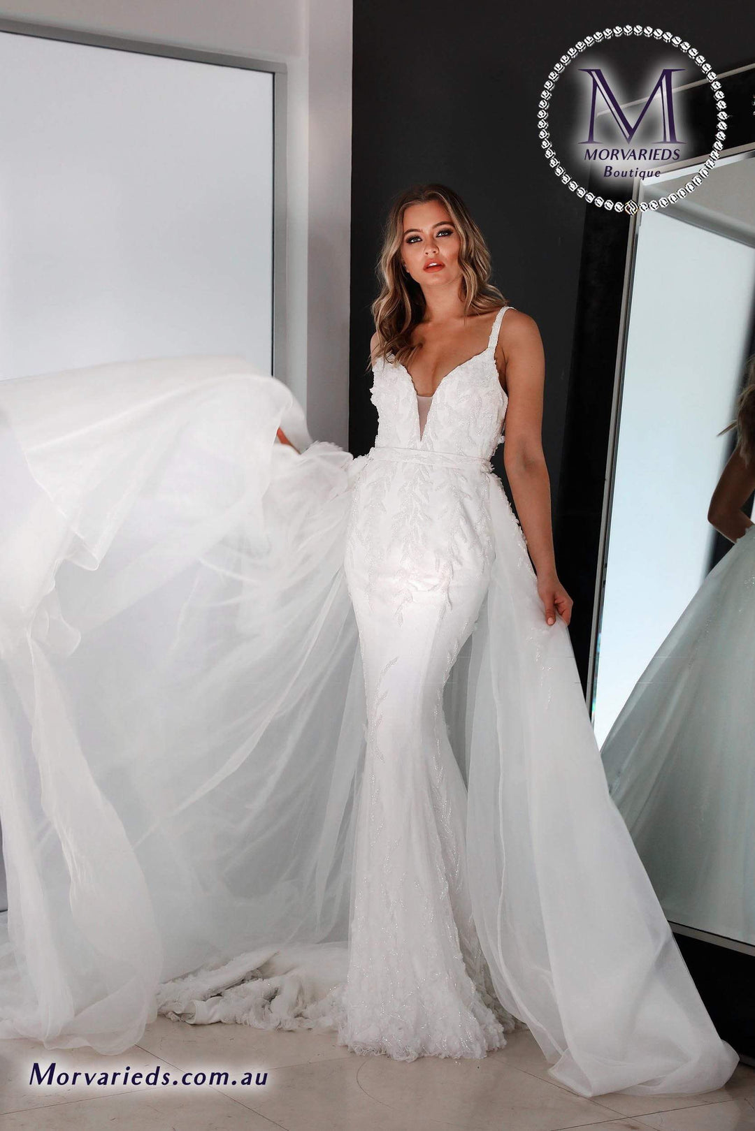 Wedding Dress Overlay Skirt | Jadore Bridal Dress Overlay Skirt for W111 - Morvarieds Fashion