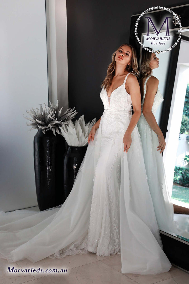 Wedding Dress Overlay Skirt | Jadore Bridal Dress Overlay Skirt for W111 - Morvarieds Fashion