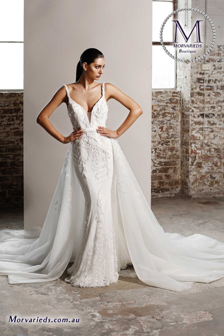 Wedding Dress Overlay Skirt | Jadore Bridal Dress Overlay Skirt for W111 - Morvarieds Fashion